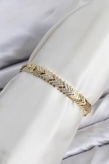 CM Çavuş Model Zirkon Taşlı VIP Seri Gold Renk Pirinç Kadın Bileklik