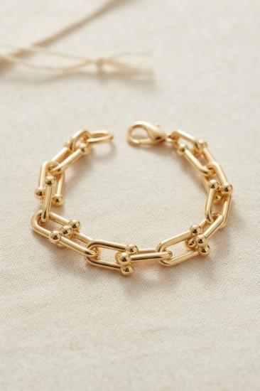 Gold Renk Pirinç Tifani Model Kadın Bileklik