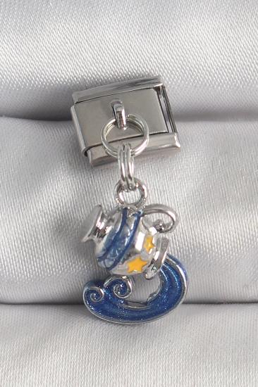 316L Çelik Gümüş Renk Sallantı Kova Burç Model Nomination Charm
