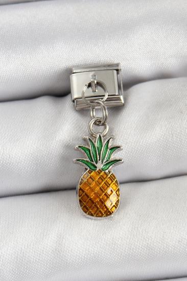 316L Çelik Sallantılı Ananas Model Gümüş Renk Nomination Charm