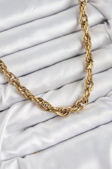 316L Çelik Halat Model Gold Renk Kadın Kolye