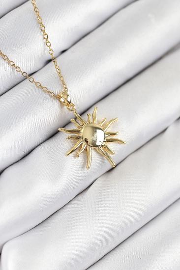 316L Çelik Güneş Model Gold Renk Kadın Kolye