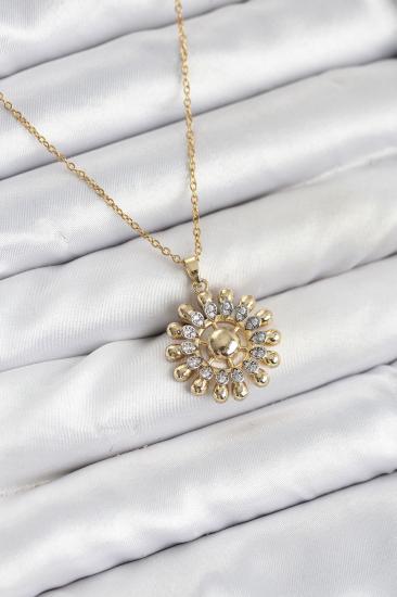 316L Çelik Zincir Gold Renk Güneş Model Kadın Kolye