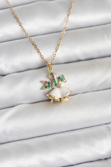 316L Çelik Zincir Gold Renk Chirtsmas Bell Model Yılbaşı Temalı Kadın Kolye
