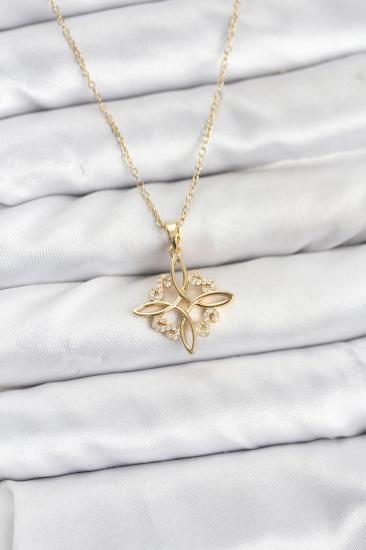316L Çelik Zincir Gold Renk Sonsuzluk Model Zirkon Taşlı Kadın Kolye