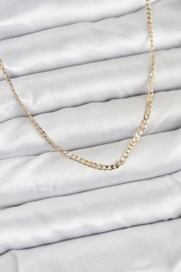 CM 14K Gold Renk Pirinç Zincir Model Kadın Kolye