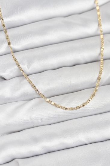 CM 14K Gold Renk Lazer İnce Zincirli Kadın Kolye