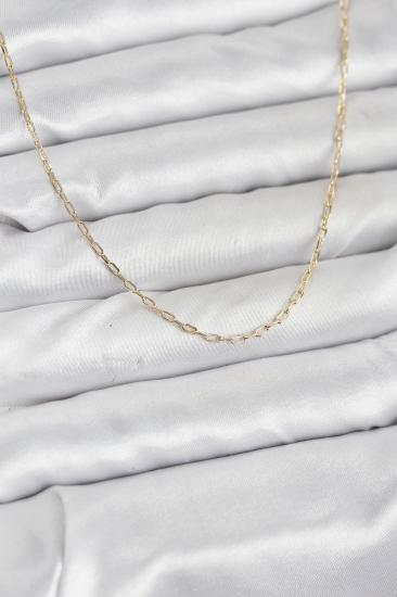 CM 14K Gold Renk Ataç Zincir Model 60 cm Kadın Kolye