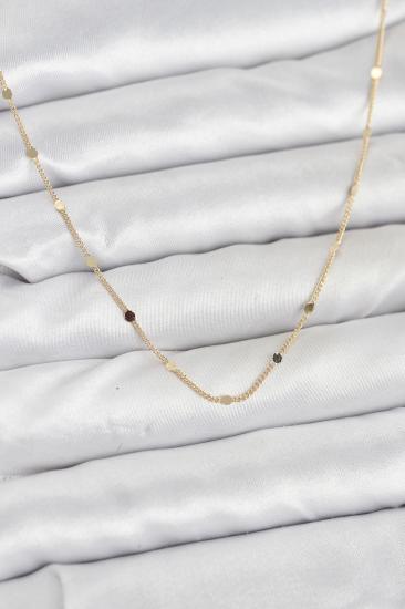 CM 14K Gold Renk Ezme Pul Model 60 cm Kadın Kolye