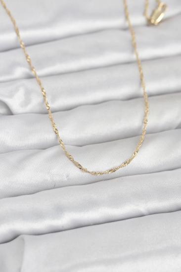 CM 14K Gold Renk Burgu Model 60 cm Kadın Kolye