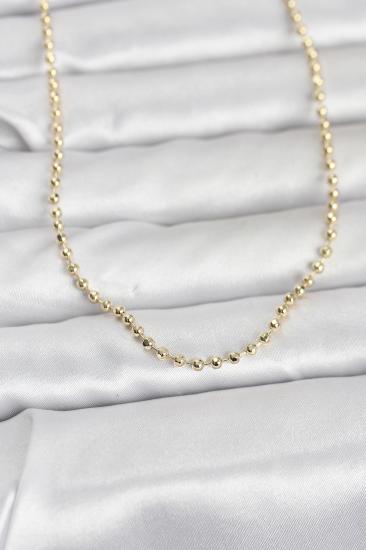 CM 14K Gold Renk Top Zincirli Model 60 cm Kadın Kolye