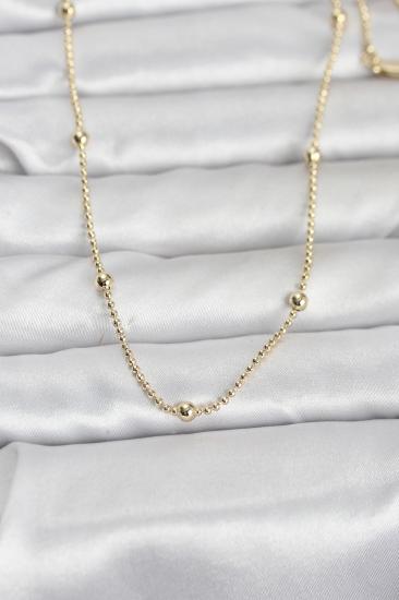CM 14K Gold Renk Top Zincir 60 cm Kadın Kolye