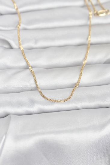CM 14K Gold Renk Lazer Puntalı Model 60 cm Kadın Kolye