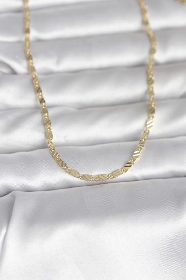 CM 14K Gold Renk Çizgi Lazer Model 60 cm Kadın Kolye