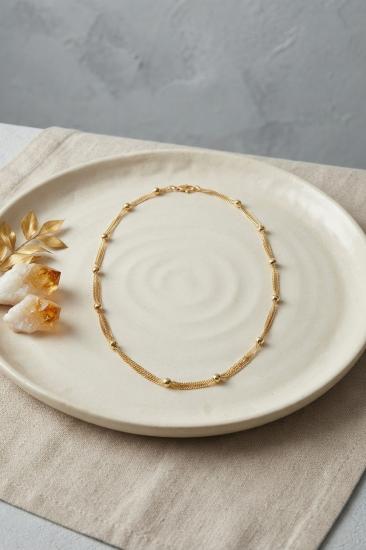 CM Top Zincirli Gold Renk 50 cm Kadın Kolye