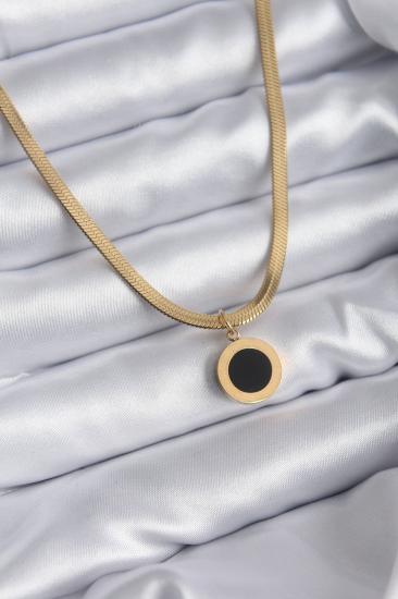 316L Çelik Gold Renk İtalyan Zincir Model İşleme Detay Kadın Kolye