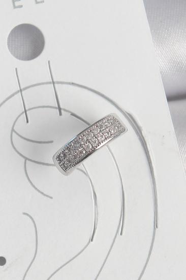 Pirinç Gümüş Renk Zirkon Taşlı Kıkırdak Model Kadın Küpe