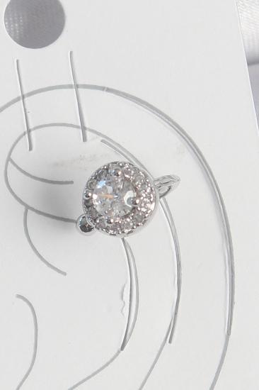 Pirinç Gümüş Renk Zirkon Taşlı Kadın Kıkırdak Model Küpe