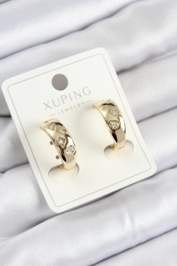 Xuping Zirkon Taşlı Halka Model Gold Renk Kadın Küpe