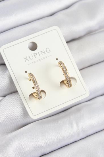 Xuping Zirkon Taşlı I Model Gold Renk Kadın Küpe