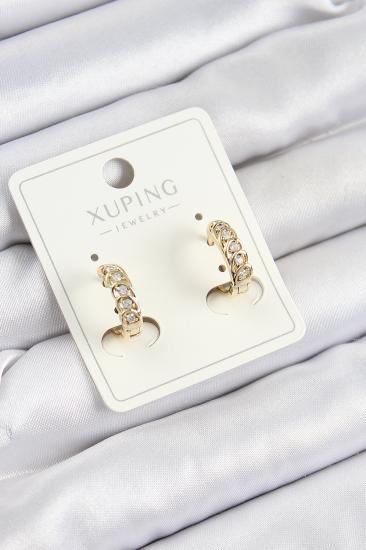 Xuping Zirkon Taşlı Ardışık Model Gold Renk Kadın Küpe