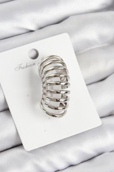 Pirinç Yay Model Gümüş Renk Sağ Kıkırdak Küpe