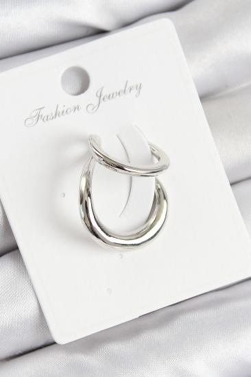 Pirinç Halka Model Gümüş Renk Sağ Kıkırdak Küpe