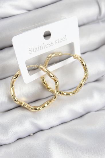 Pirinç Halka Model Gold Renk Kadın Küpe
