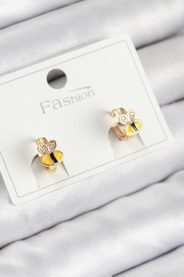 Pirinç Zirkon Taşlı Arı Model Gold Renk Çocuk Küpe