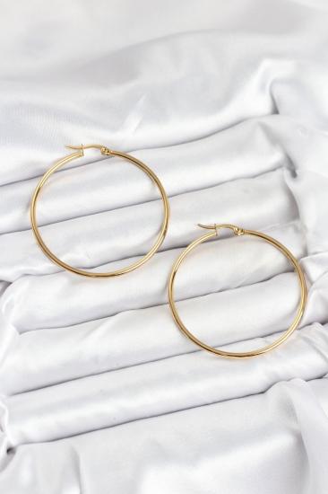 316L Çelik Gold Renk 45 mm Halka Kadın Küpe