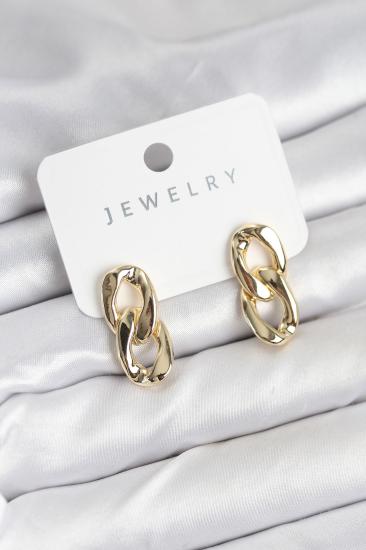 Pirinç Gold Renk Zincir Model Kadın Küpe