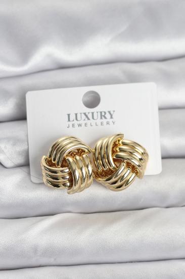 Pirinç Sarmal Gold Renk Kadın Küpe