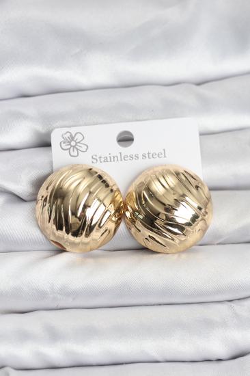 316L Çelik Gold Renk Vintage Kadın Küpe