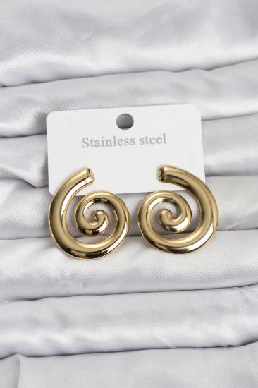 316L Çelik Gold Renk Sarmal Modelli Kadın Küpe