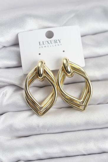 Vintage Gold Renk Pirinç Kadın Küpe