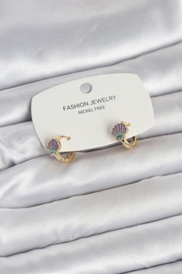 Deniz Kabuğu Model Gold Pirinç Çocuk Küpe