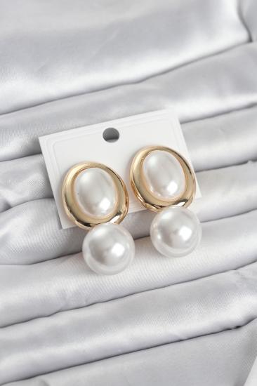 Pirinç Gold Renk Model İncili Kadın Küpe