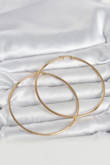 316L Çelik Gold Renk 70 mm Kadın Halka Küpe