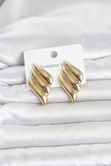 316L Çelik Gold Renk Motif Model Kadın Küpe
