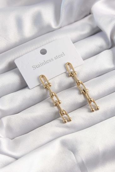 316L Çelik Gold Renk Sallantılı Model Küpe