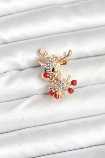 Noel Geyiği Model Yılbaşı Temalı Broş