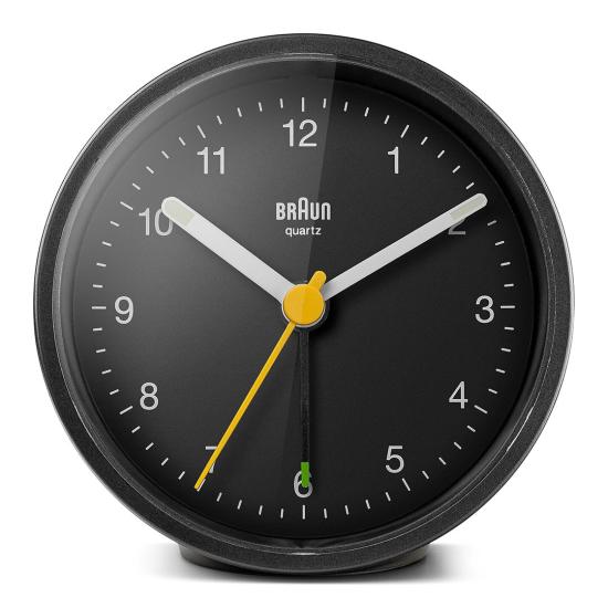 BRAUN BC12B SİYAH KLASİK ANALOG ALARMLI MASA SAATİ