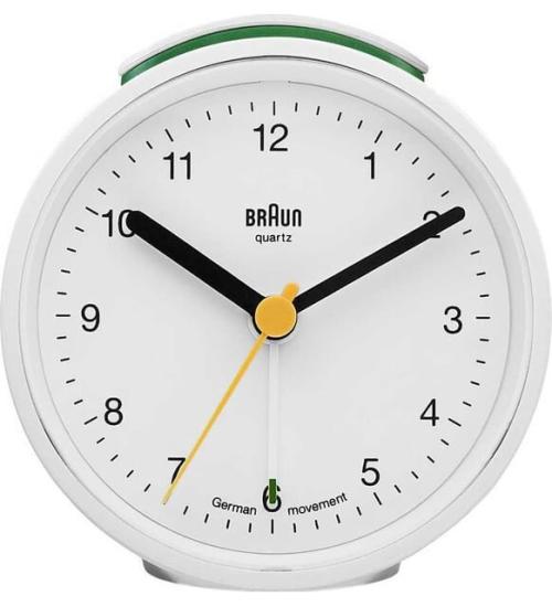 BRAUN BNC012WHWH ALARMLI MASA SAATİ BEYAZ YUVARLAK