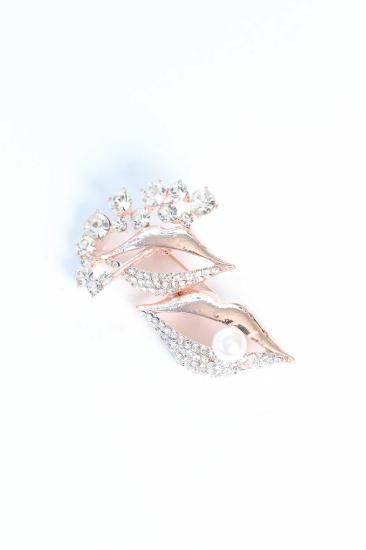 Zirkon Taşlı Metal Broş