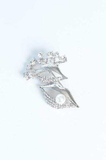 Zirkon Taşlı Metal Broş