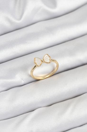 Pirinç Gold Renk Fiyonk Model Kadın Yüzük