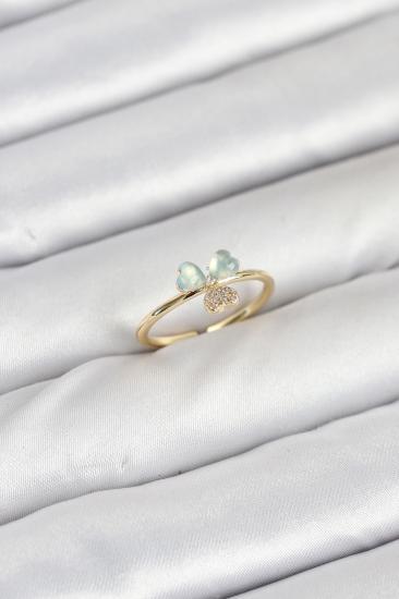 Pirinç Gold Renk Yonca Model Kadın Yüzük