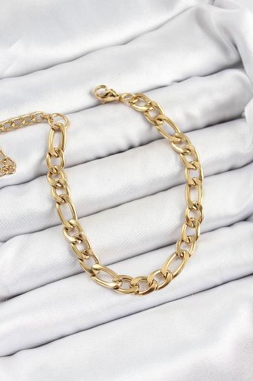 316L Çelik Gold Renk Kalın Zincir Erkek Bileklik