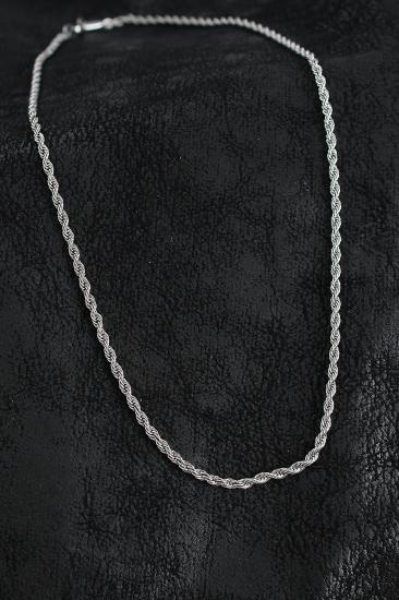316L Çelik Burgu Zincir Model Gümüş Renk Erkek Kolye