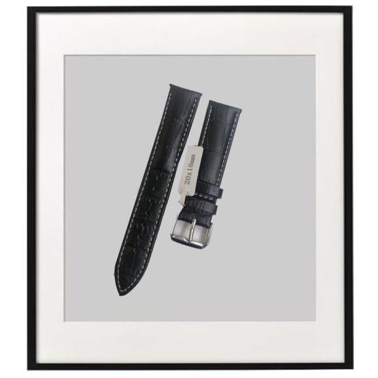 20x18MM SİYAH/BEYAZ DİKİŞLİ DERİ KORDON